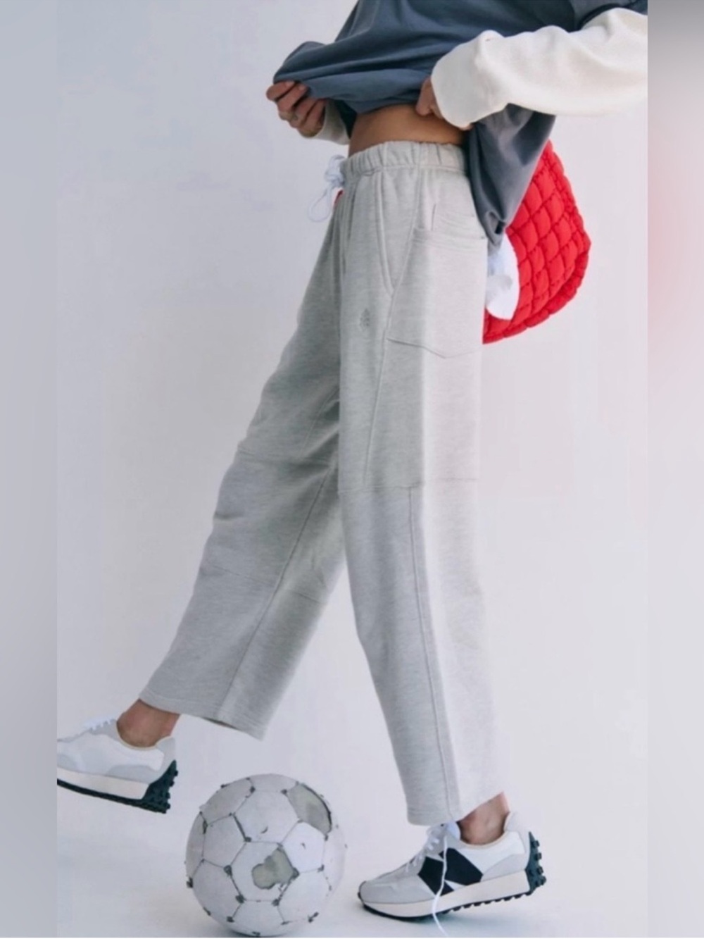NWT Free People Movement  Top Score Barrel Pants in Heather Gray New Sweats XS